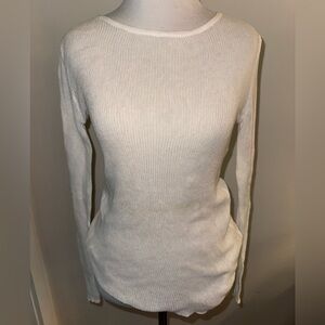 Women's White Sheer Sweater XS